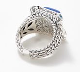 JAI Sterling Silver Deco Collection Lapis Gemstone Ring Size 9